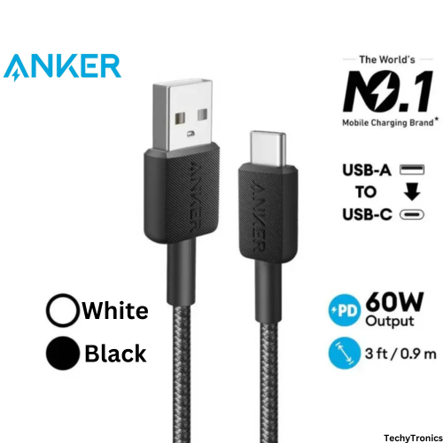 Anker 322 PowerLine USB A to USB C Fast Charging 3ft/0.9m Cable A81H5P21