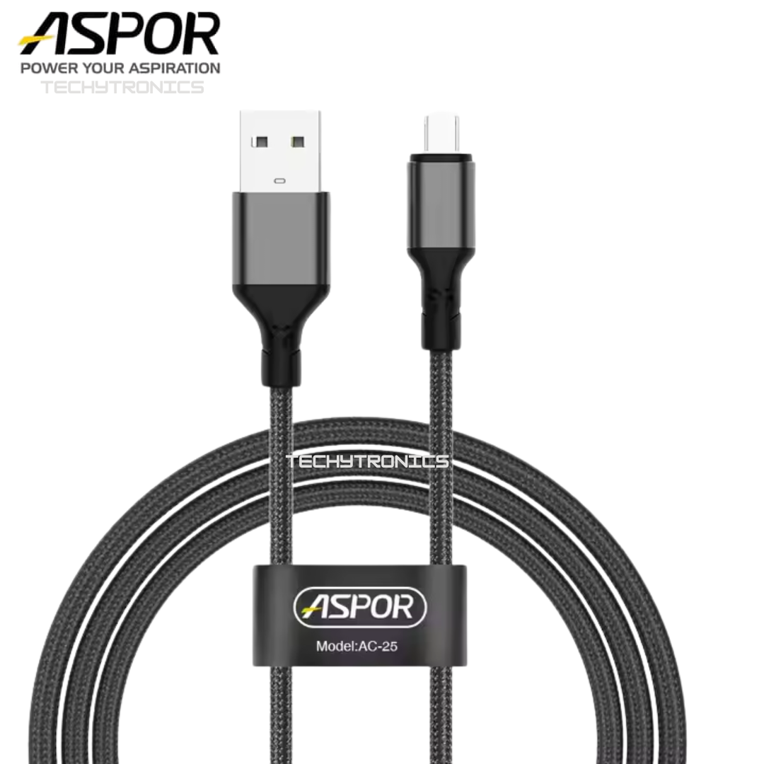 Aspor AC-25 Micro usb 3.1A FAST CHARGE nylon braided cable - Image 3