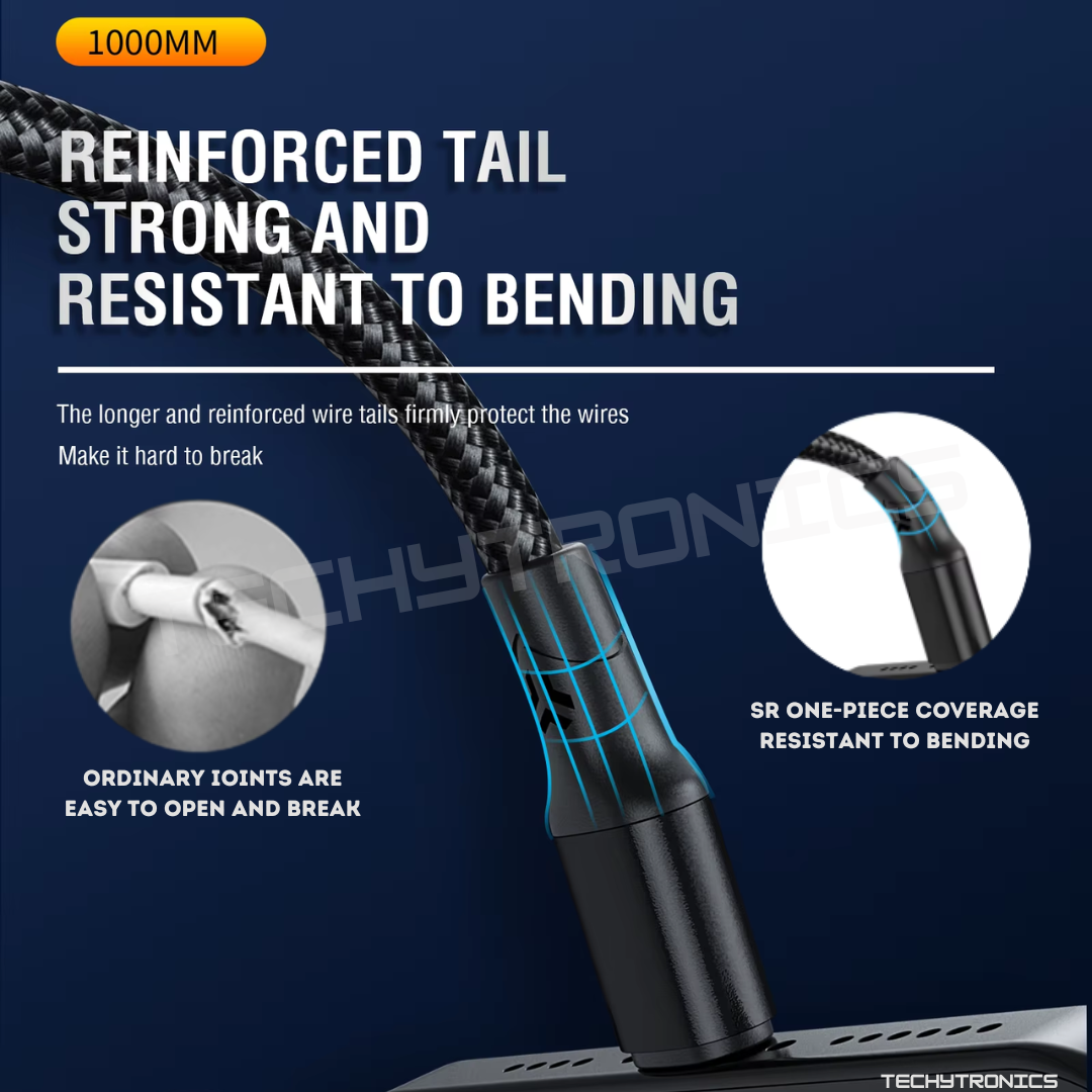 Aspor AC-27 USB type C 3.1A FAST CHARGE nylon braided cable - Image 5